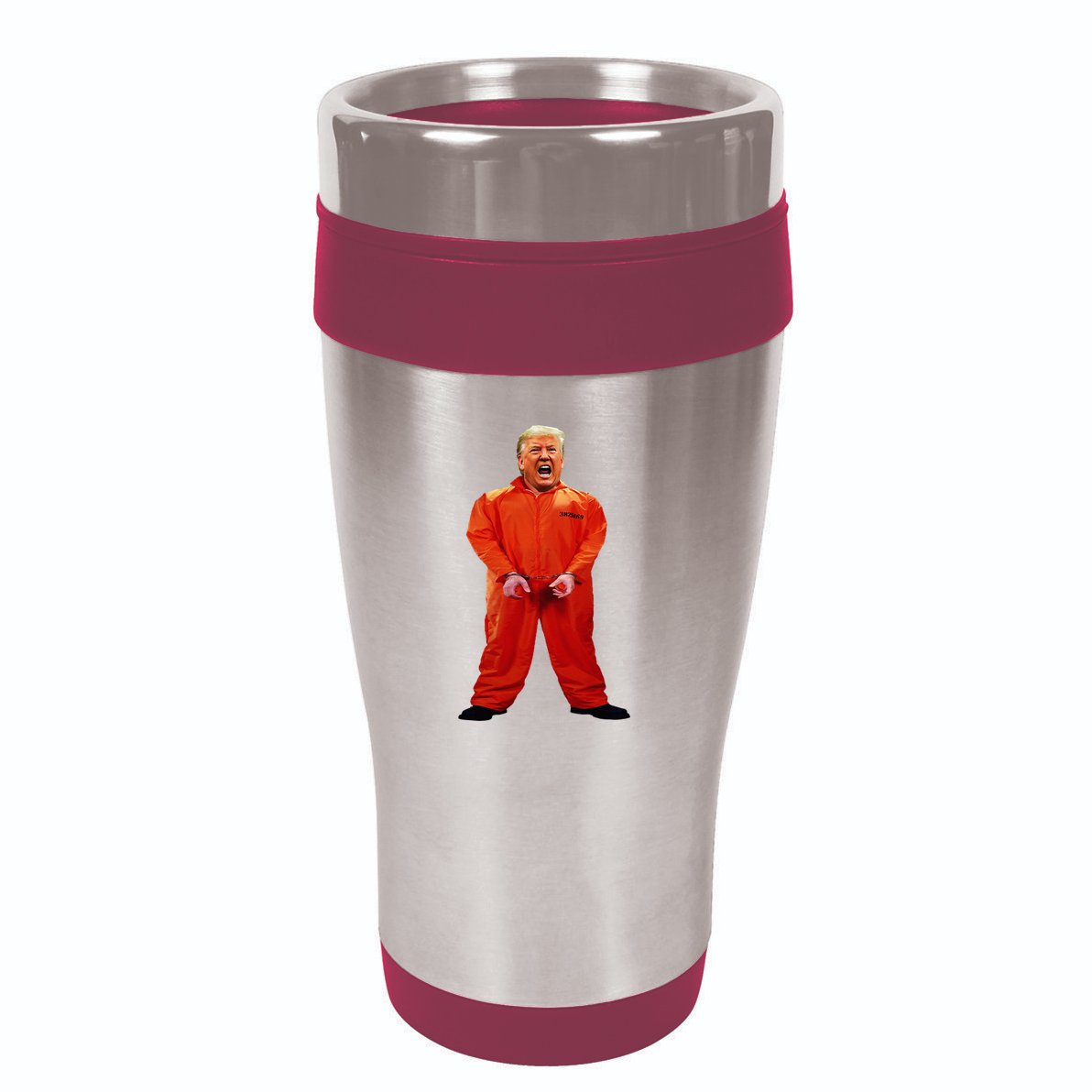 Trump In Orange Jumpsuit 16oz Travel Tumbler