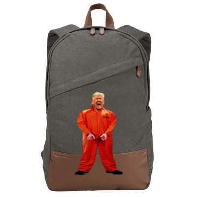 Trump In Orange Jumpsuit Cotton Canvas Backpack