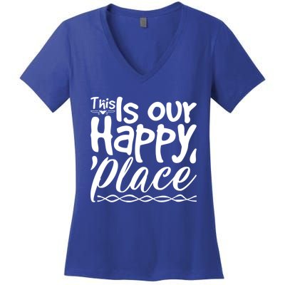 This Is Our Happy Place Couple Relationship Cute Gift Women's V-Neck T-Shirt