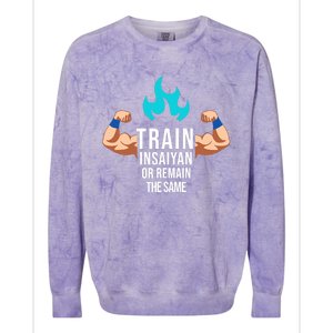 Train Insaiyan Or Remain The Same Anime Gym Bodybuilding Colorblast Crewneck Sweatshirt