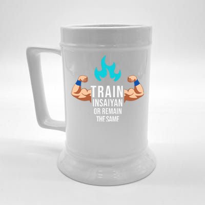 Train Insaiyan Or Remain The Same Anime Gym Bodybuilding Beer Stein