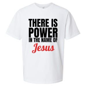 There Is Power In The Name Of Jesus Christian Gift Sueded Cloud Jersey T-Shirt