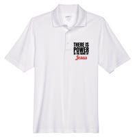 There Is Power In The Name Of Jesus Christian Gift Men's Origin Performance Pique Polo