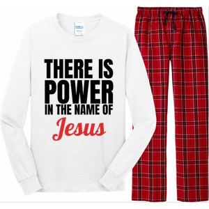 There Is Power In The Name Of Jesus Christian Gift Long Sleeve Pajama Set