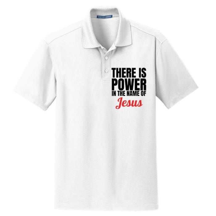 There Is Power In The Name Of Jesus Christian Gift Dry Zone Grid Polo