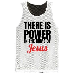 There Is Power In The Name Of Jesus Christian Gift Mesh Reversible Basketball Jersey Tank