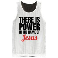 There Is Power In The Name Of Jesus Christian Gift Mesh Reversible Basketball Jersey Tank