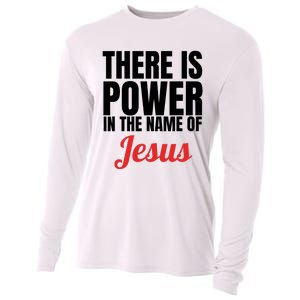 There Is Power In The Name Of Jesus Christian Gift Cooling Performance Long Sleeve Crew