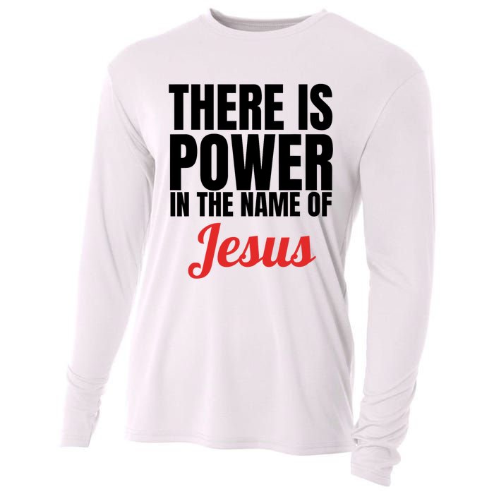 There Is Power In The Name Of Jesus Christian Gift Cooling Performance Long Sleeve Crew