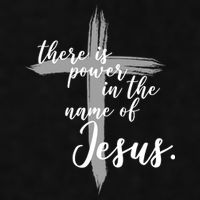 There Is Power In The Name Of Jesus Cross Ladies PosiCharge Tri-Blend Wicking Tank