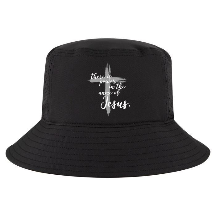 There Is Power In The Name Of Jesus Cross Cool Comfort Performance Bucket Hat