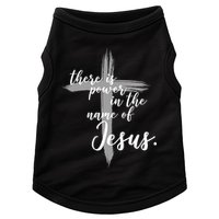 There Is Power In The Name Of Jesus Cross Doggie Tank