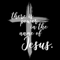 There Is Power In The Name Of Jesus Cross 7-Panel Snapback Hat