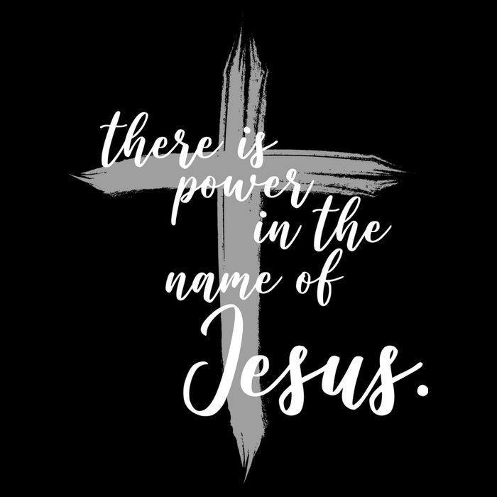 There Is Power In The Name Of Jesus Cross 7-Panel Snapback Hat