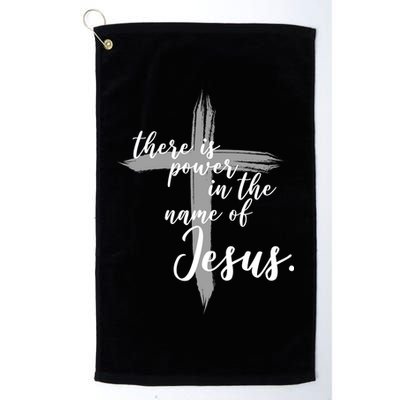 There Is Power In The Name Of Jesus Cross Golf Towel