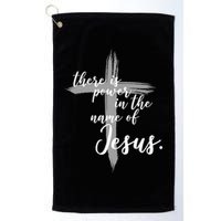 There Is Power In The Name Of Jesus Cross Golf Towel