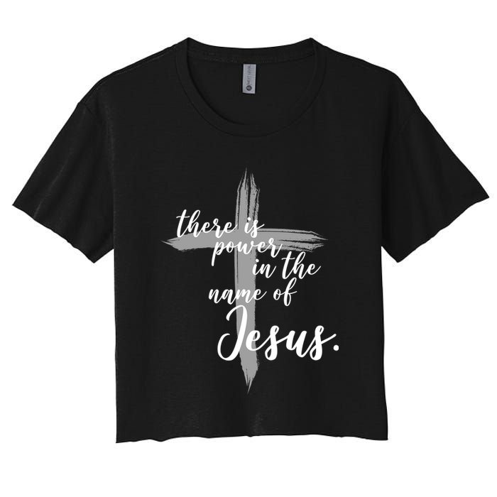 There Is Power In The Name Of Jesus Cross Crop Top