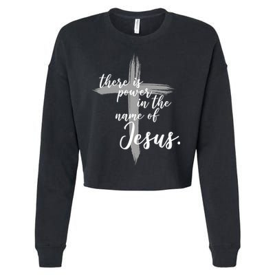 There Is Power In The Name Of Jesus Cross Cropped Pullover Crew