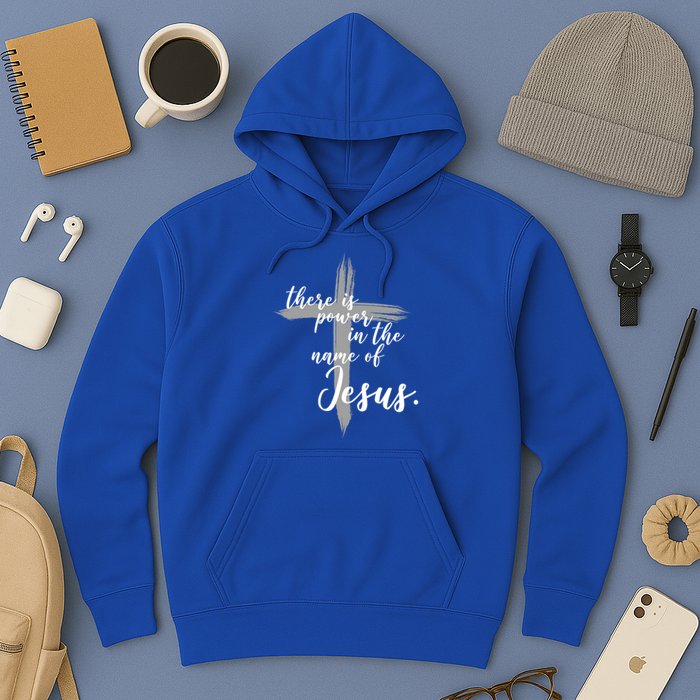 There Is Power In The Name Of Jesus Cross Hoodie