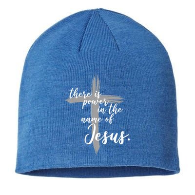 There Is Power In The Name Of Jesus Cross Sustainable Beanie