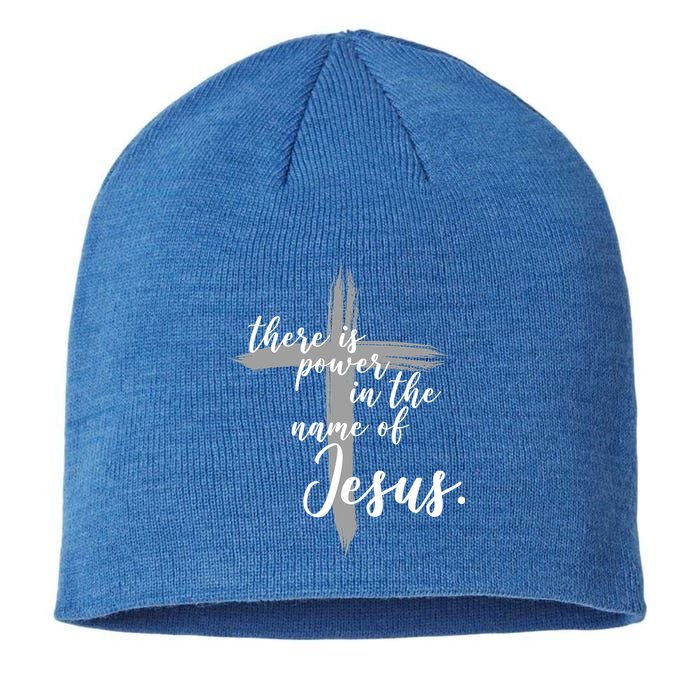 There Is Power In The Name Of Jesus Cross Sustainable Beanie