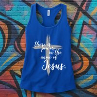 There Is Power In The Name Of Jesus Cross Womens Tank Top