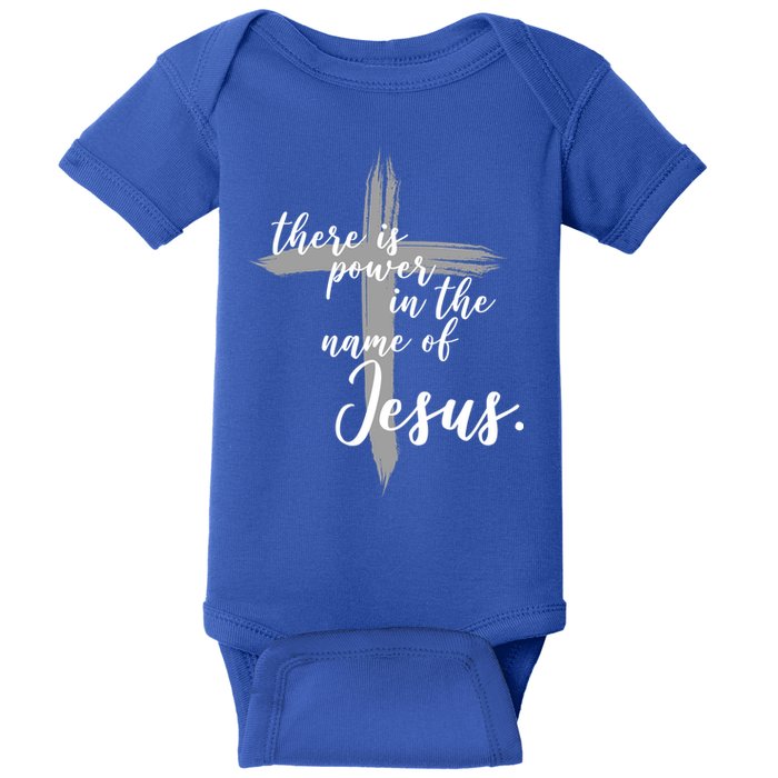 There Is Power In The Name Of Jesus Cross Baby Bodysuit