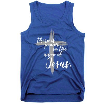 There Is Power In The Name Of Jesus Cross Tank Top