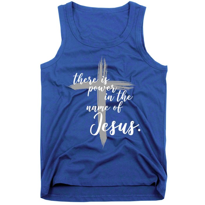 There Is Power In The Name Of Jesus Cross Tank Top