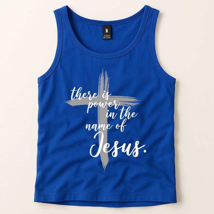 There Is Power In The Name Of Jesus Cross Tank Top