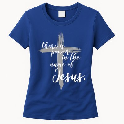 There Is Power In The Name Of Jesus Cross Womens T-Shirt