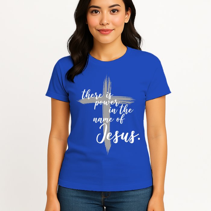 There Is Power In The Name Of Jesus Cross Womens T-Shirt