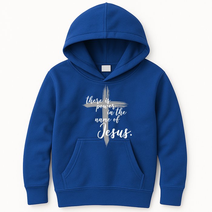 There Is Power In The Name Of Jesus Cross Kids Hoodie