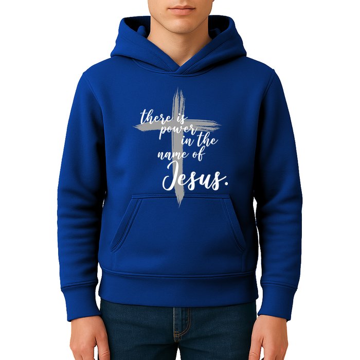 There Is Power In The Name Of Jesus Cross Kids Hoodie