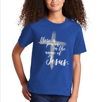 There Is Power In The Name Of Jesus Cross Kids T-Shirt