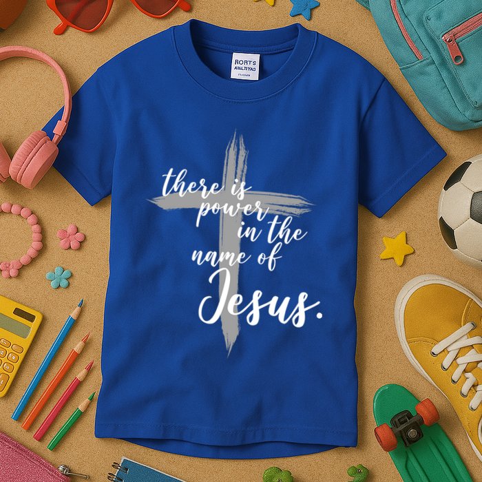 There Is Power In The Name Of Jesus Cross Kids T-Shirt