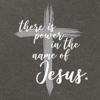 There Is Power In The Name Of Jesus Cross Cotton Canvas Backpack