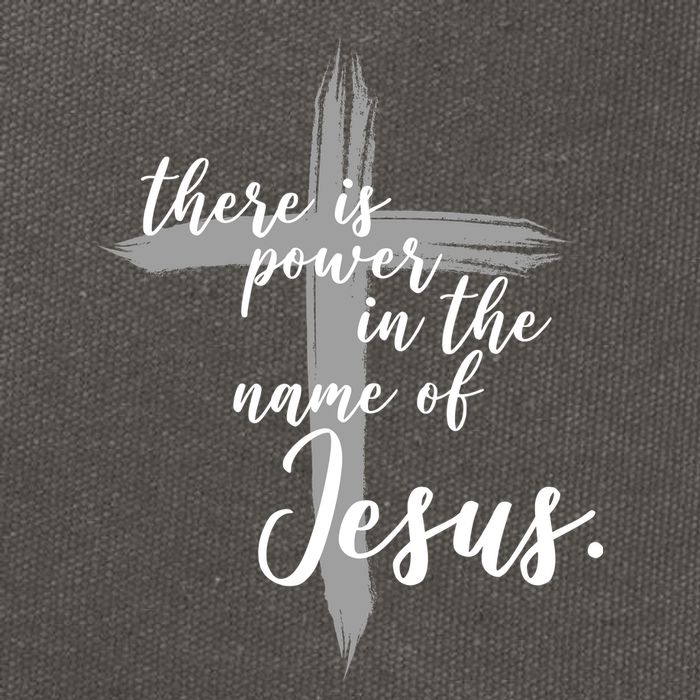 There Is Power In The Name Of Jesus Cross Cotton Canvas Backpack