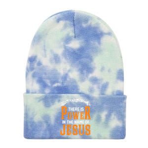 There Is Power In The Name Of Jesus Tie Dye 12in Knit Beanie