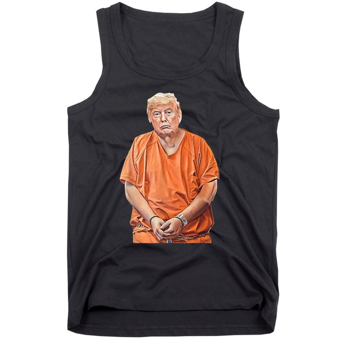 Trump In Prison Funny Anti Trump Trump Mugshot Design Tank Top