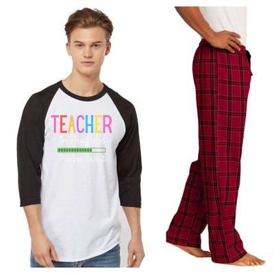 Teacher In Progress Please Wait Future Teacher Funny Raglan Sleeve Pajama Set