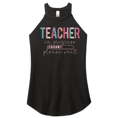 Teacher In Progress Please Wait Future Teacher  joke Women’s Perfect Tri Rocker Tank