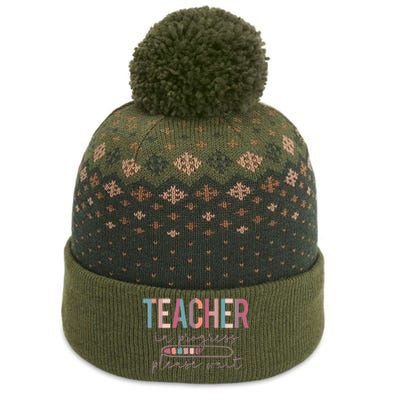 Teacher In Progress Please Wait Future Teacher  joke The Baniff Cuffed Pom Beanie