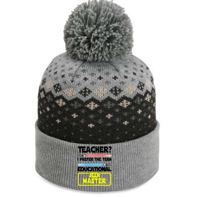 Teacher? I Prefer The Term Educational Jedi Master The Baniff Cuffed Pom Beanie