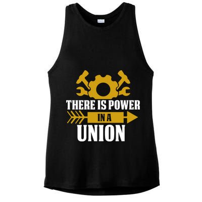 There Is Power In A Union Labor Day Gift Ladies PosiCharge Tri-Blend Wicking Tank