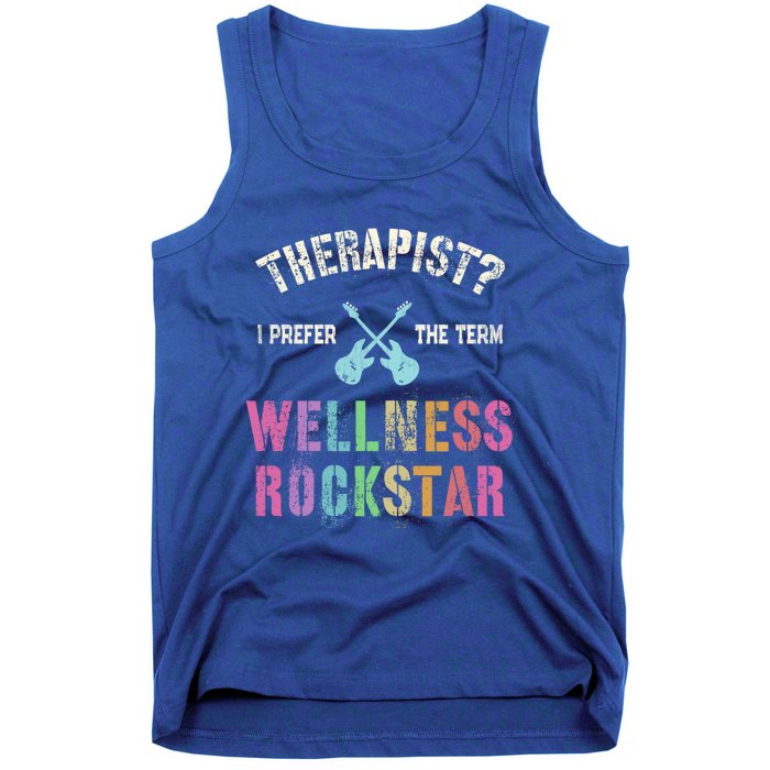 Therapist I Prefer Wellness Rockstar Therapy Ninja Team Cute Gift Tank Top