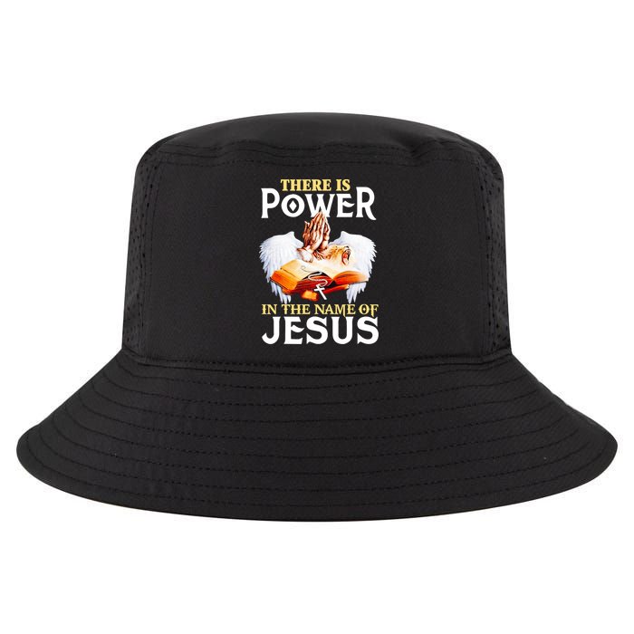 There Is Power In The Name Of Jesus Cross God Faith Christian Jesus Cool Comfort Performance Bucket Hat