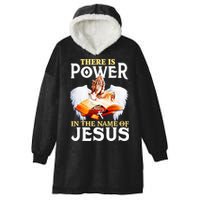 There Is Power In The Name Of Jesus Cross God Faith Christian Jesus Hooded Wearable Blanket