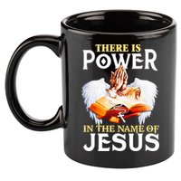 There Is Power In The Name Of Jesus Cross God Faith Christian Jesus 11oz C Handle Ceramic Mug