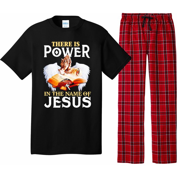 There Is Power In The Name Of Jesus Cross God Faith Christian Jesus Pajama Set